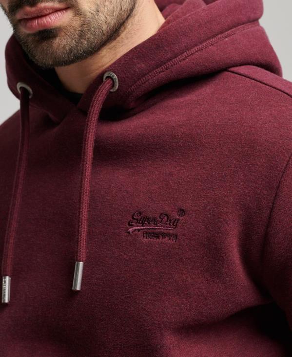 Superdry Hommes sweat à capuche à logo brodé D64Z455 vêtements rouge