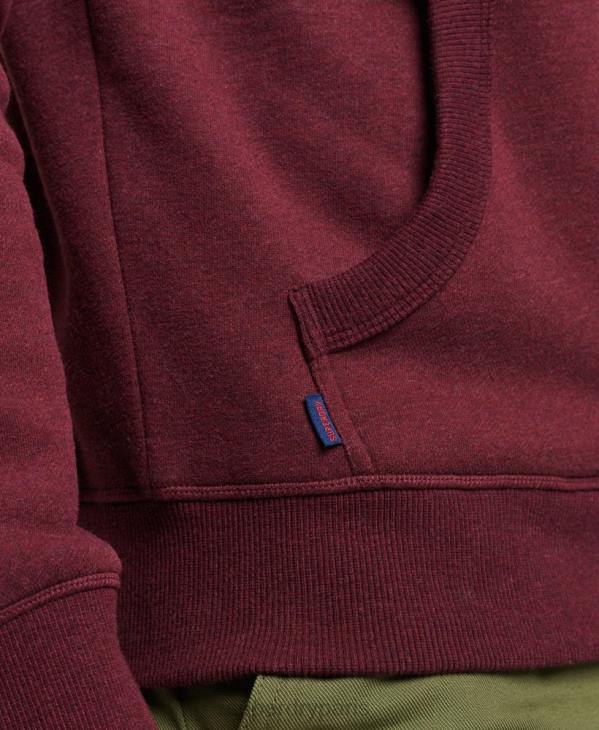Superdry Hommes sweat à capuche à logo brodé D64Z455 vêtements rouge