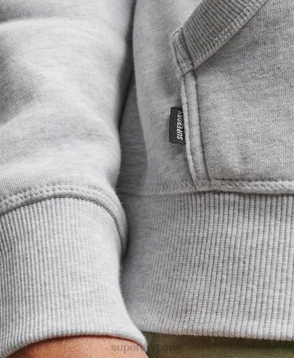 Superdry Hommes sweat à capuche à logo brodé D64Z460 vêtements gris clair
