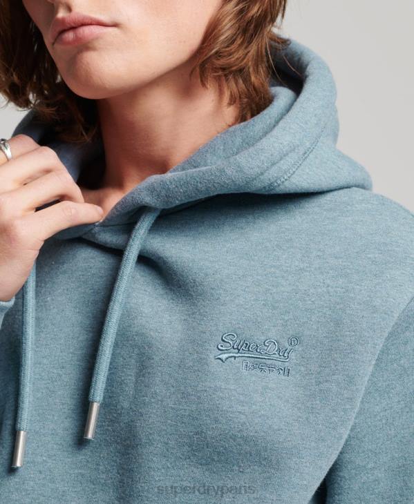Superdry Hommes sweat à capuche à logo brodé D64Z474 vêtements bleu clair