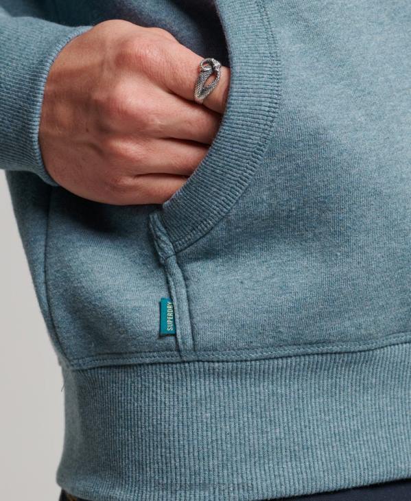 Superdry Hommes sweat à capuche à logo brodé D64Z474 vêtements bleu clair
