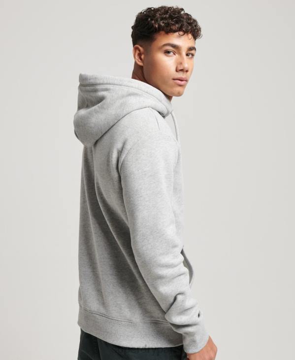 Superdry Hommes sweat à capuche à logo brodé D64Z477 vêtements gris