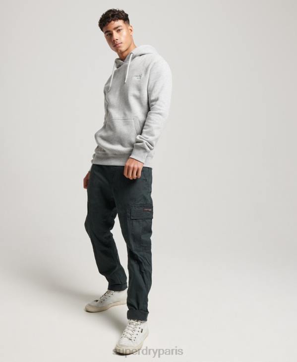 Superdry Hommes sweat à capuche à logo brodé D64Z477 vêtements gris