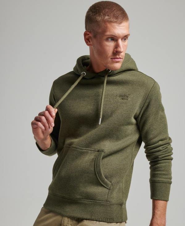Superdry Hommes sweat à capuche à logo brodé D64Z625 vêtements kaki