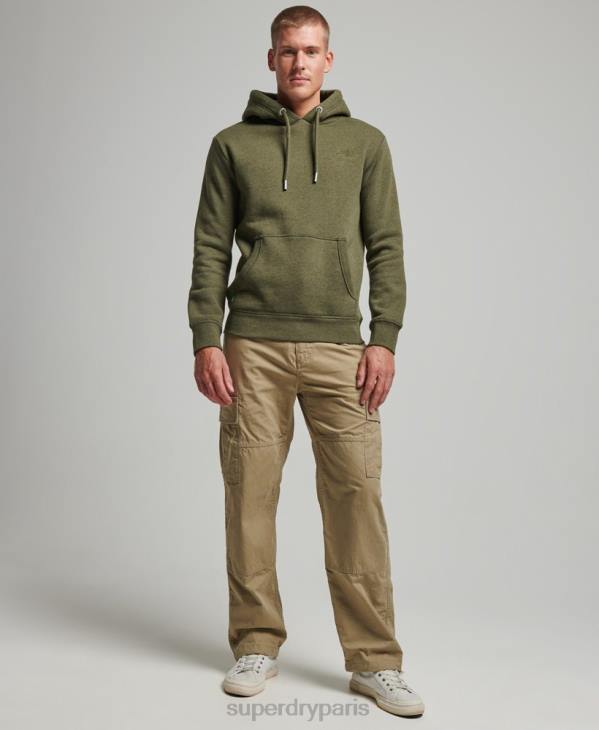 Superdry Hommes sweat à capuche à logo brodé D64Z625 vêtements kaki