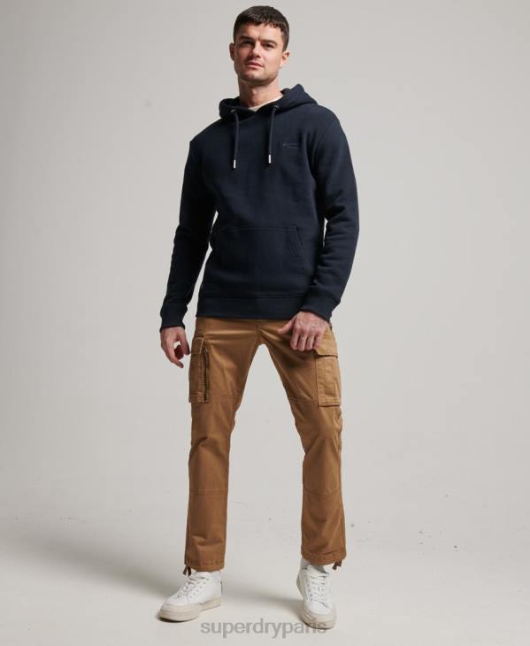 Superdry Hommes sweat à capuche à logo brodé D64Z64 vêtements marine