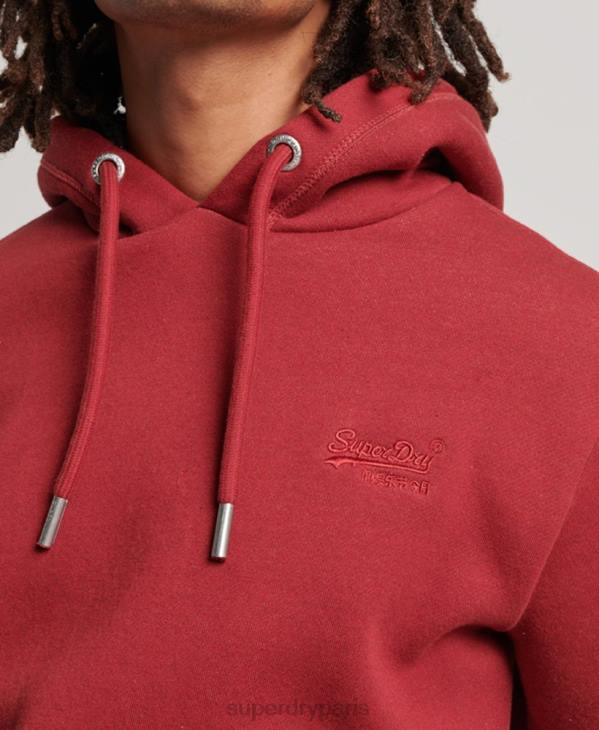 Superdry Hommes sweat à capuche à logo brodé D64Z738 vêtements rouge