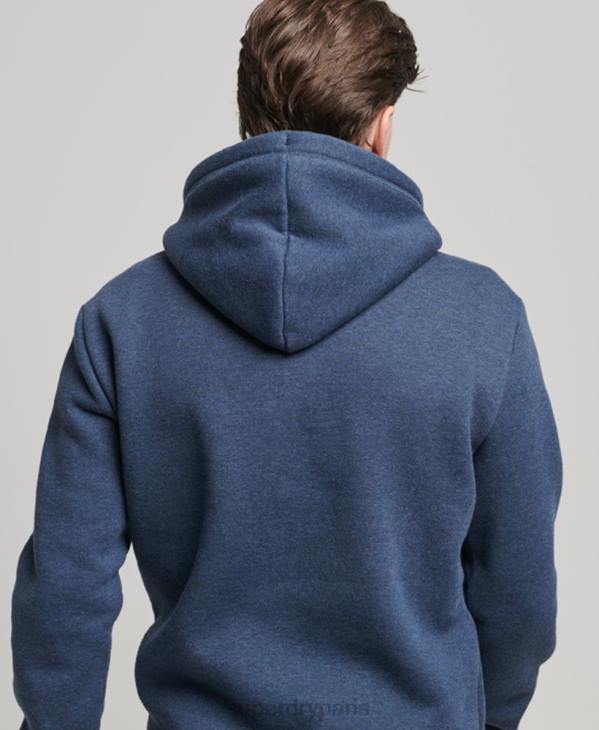 Superdry Hommes sweat à capuche à logo brodé D64Z754 vêtements marine
