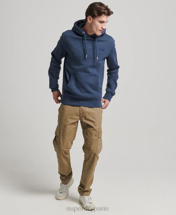 Superdry Hommes sweat à capuche à logo brodé D64Z754 vêtements marine