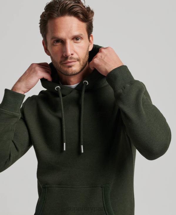 Superdry Hommes sweat à capuche à logo brodé D64Z762 vêtements vert