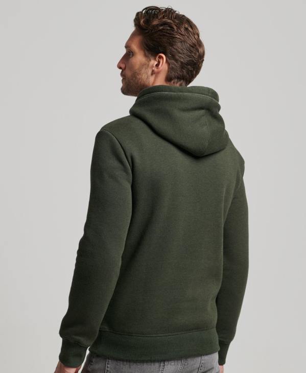 Superdry Hommes sweat à capuche à logo brodé D64Z762 vêtements vert
