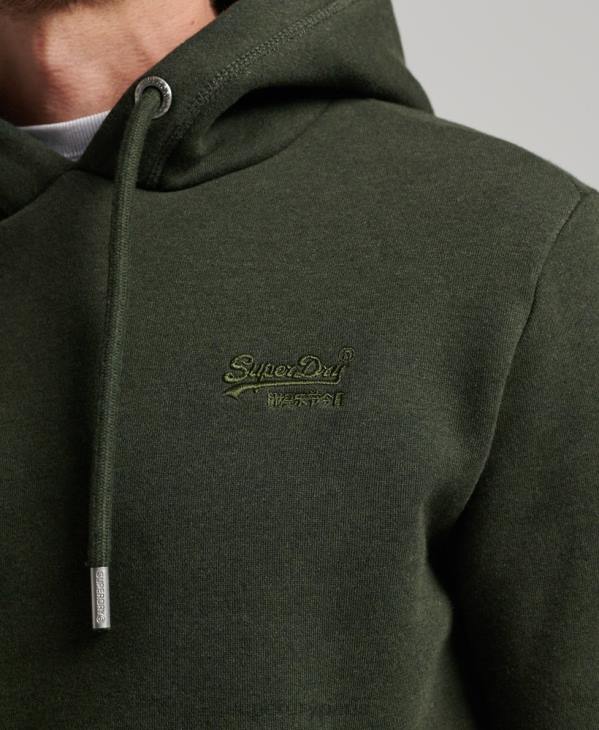 Superdry Hommes sweat à capuche à logo brodé D64Z762 vêtements vert