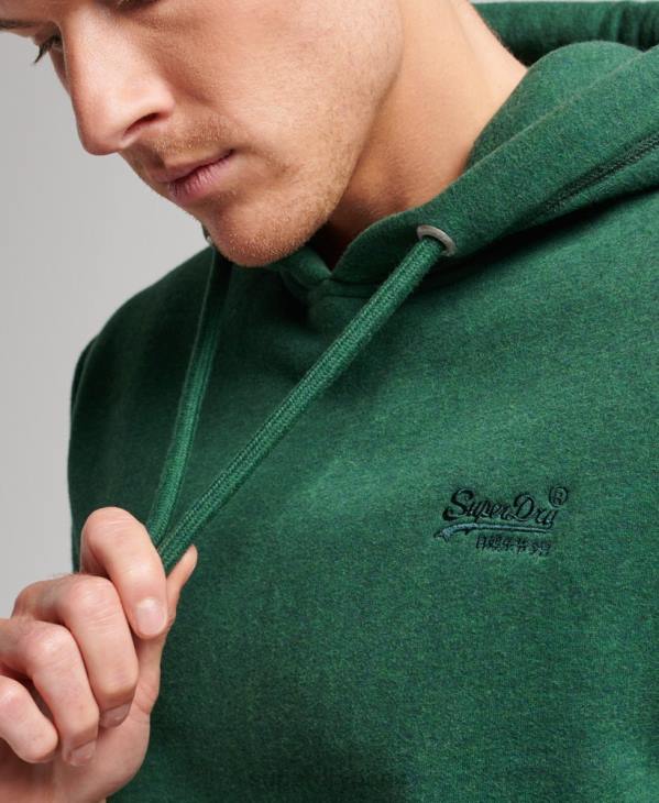 Superdry Hommes sweat à capuche à logo brodé D64Z783 vêtements vert