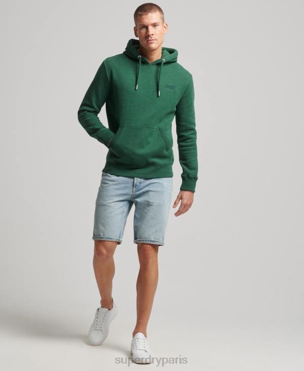 Superdry Hommes sweat à capuche à logo brodé D64Z783 vêtements vert