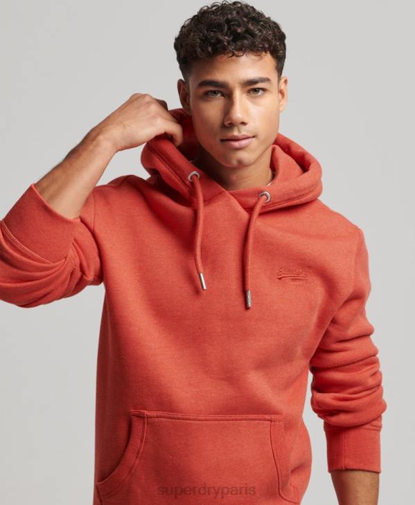 Superdry Hommes sweat à capuche à logo brodé D64Z791 vêtements orange