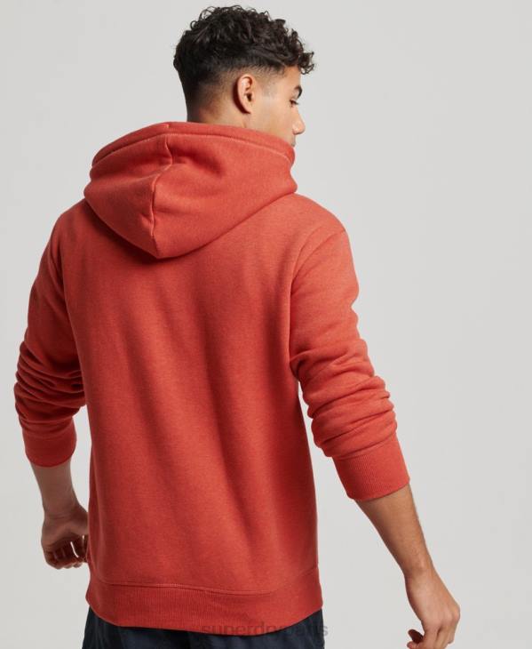 Superdry Hommes sweat à capuche à logo brodé D64Z791 vêtements orange