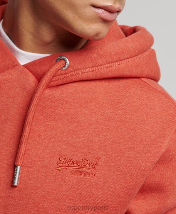 Superdry Hommes sweat à capuche à logo brodé D64Z791 vêtements orange