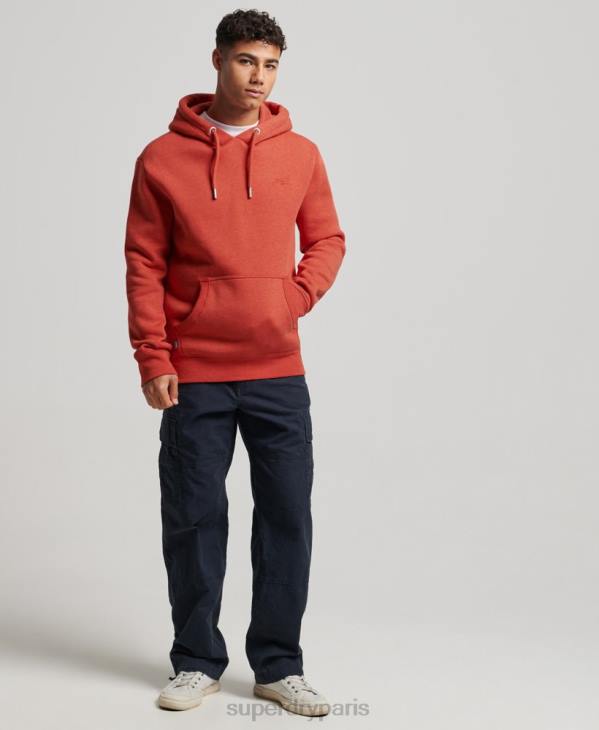 Superdry Hommes sweat à capuche à logo brodé D64Z791 vêtements orange