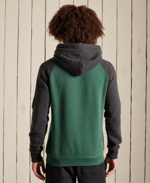 Superdry Hommes sweat à capuche à logo brodé D64Z833 vêtements vert