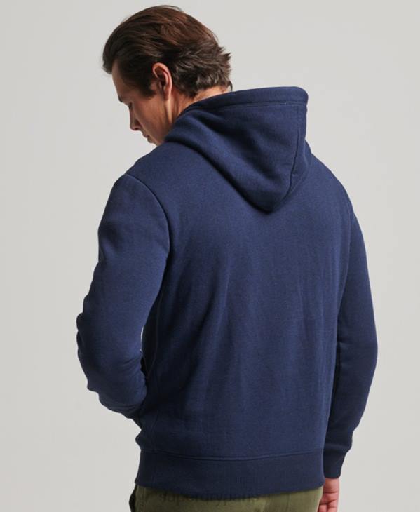 Superdry Hommes sweat à capuche à logo brodé D64Z838 vêtements marine