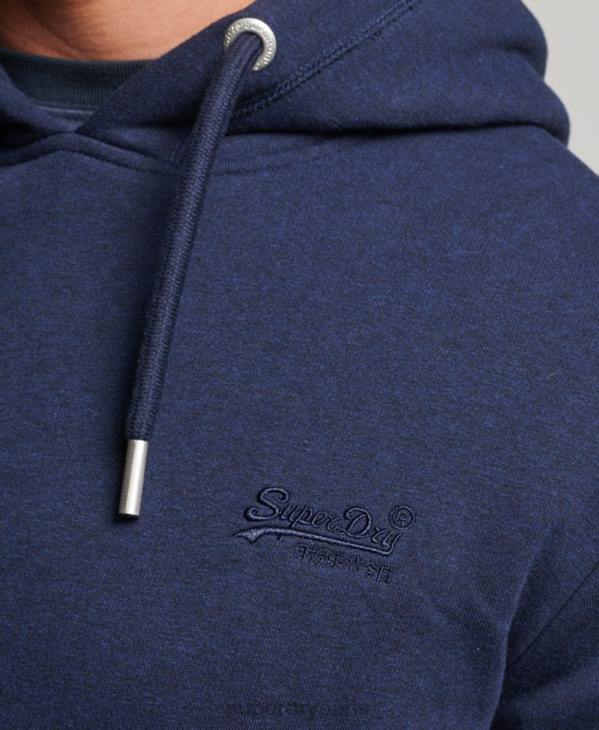 Superdry Hommes sweat à capuche à logo brodé D64Z838 vêtements marine