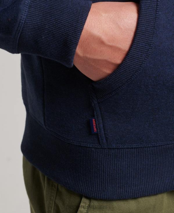 Superdry Hommes sweat à capuche à logo brodé D64Z838 vêtements marine