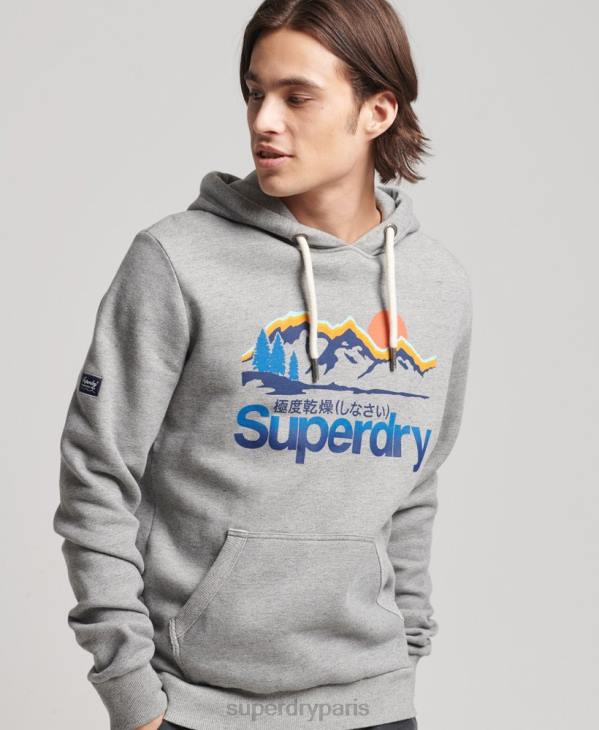 Superdry Hommes sweat à capuche à logo core D64Z5129 vêtements gris clair