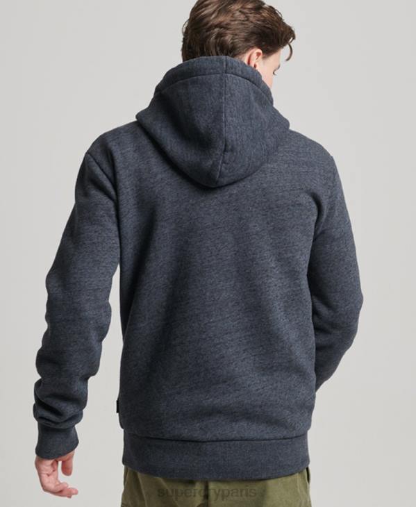 Superdry Hommes sweat à capuche à logo embossé D64Z767 vêtements marine