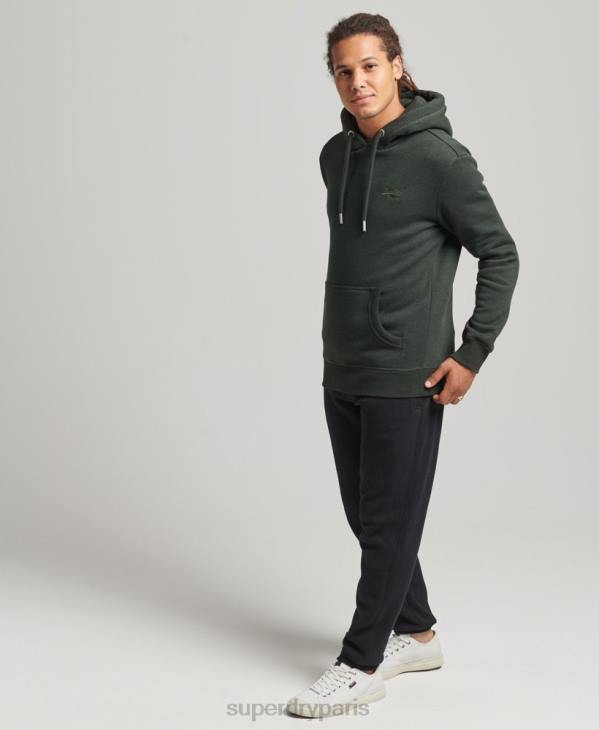 Superdry Hommes sweat à capuche à logo essentiel en coton biologique D64Z5081 vêtements vert