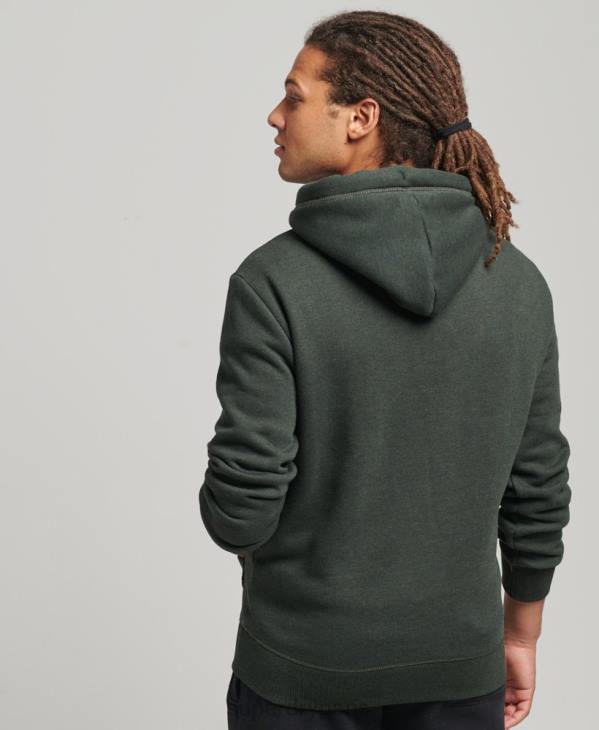 Superdry Hommes sweat à capuche à logo essentiel en coton biologique D64Z5081 vêtements vert