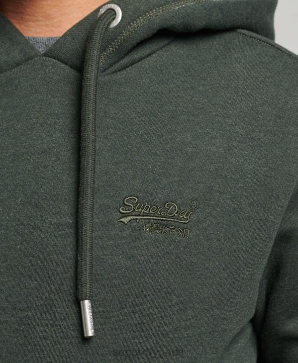 Superdry Hommes sweat à capuche à logo essentiel en coton biologique D64Z5081 vêtements vert