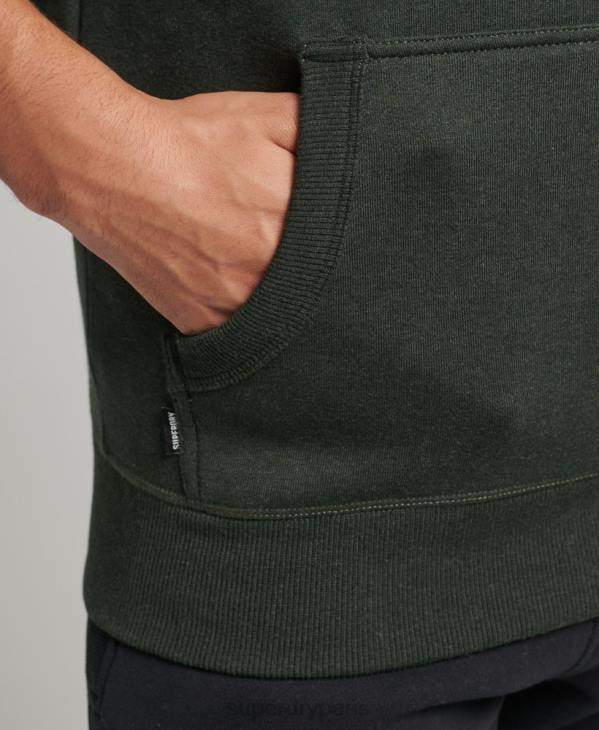 Superdry Hommes sweat à capuche à logo essentiel en coton biologique D64Z5081 vêtements vert