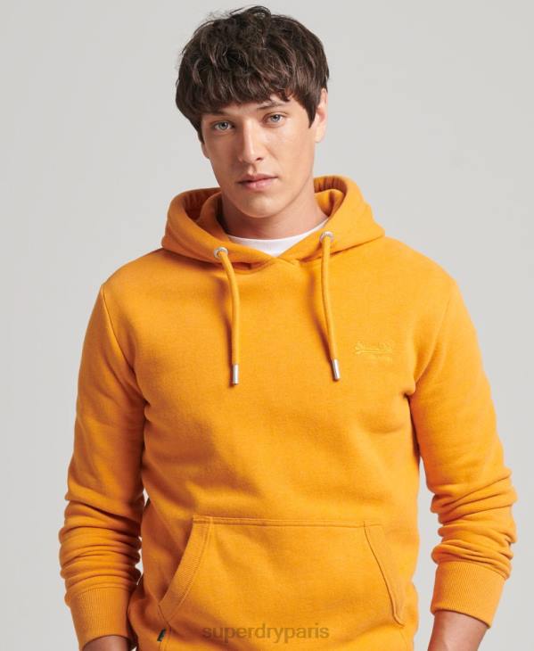 Superdry Hommes sweat à capuche à logo essentiel en coton biologique D64Z517 vêtements jaune