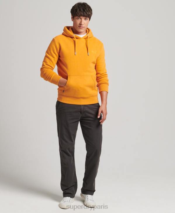 Superdry Hommes sweat à capuche à logo essentiel en coton biologique D64Z517 vêtements jaune