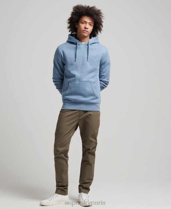 Superdry Hommes sweat à capuche à logo essentiel en coton biologique D64Z552 vêtements bleu clair
