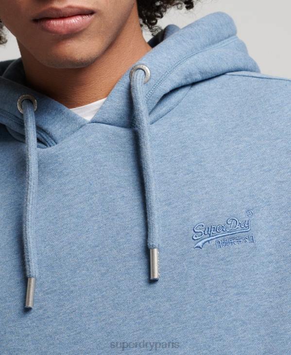 Superdry Hommes sweat à capuche à logo essentiel en coton biologique D64Z552 vêtements bleu clair