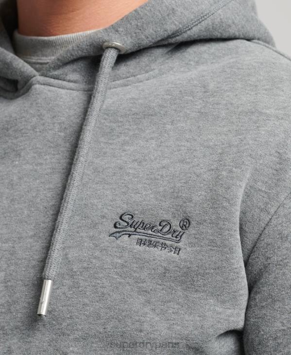 Superdry Hommes sweat à capuche à logo essentiel en coton biologique D64Z560 vêtements gris