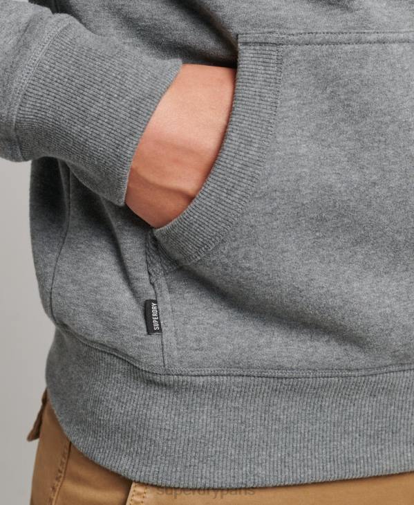 Superdry Hommes sweat à capuche à logo essentiel en coton biologique D64Z560 vêtements gris