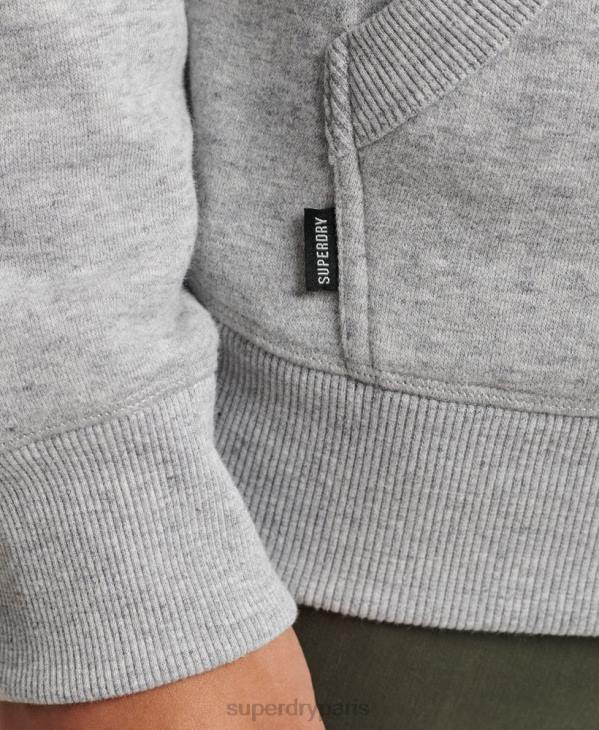 Superdry Hommes sweat à capuche à logo essentiel en coton biologique D64Z567 vêtements gris