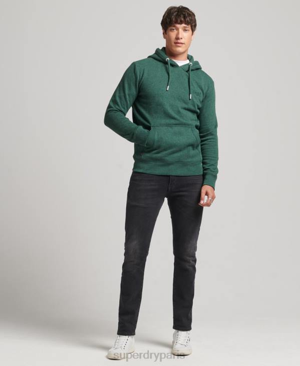 Superdry Hommes sweat à capuche à logo essentiel en coton biologique D64Z727 vêtements vert