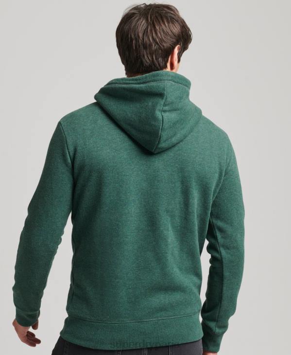 Superdry Hommes sweat à capuche à logo essentiel en coton biologique D64Z727 vêtements vert