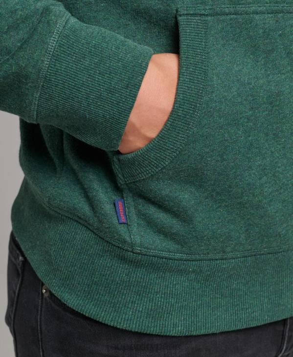Superdry Hommes sweat à capuche à logo essentiel en coton biologique D64Z727 vêtements vert