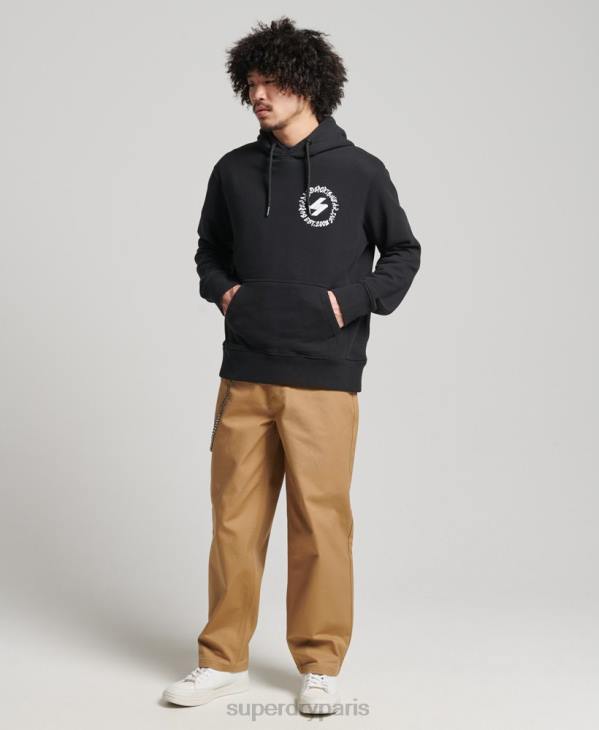 Superdry Hommes sweat à capuche à logo globe D64Z5119 vêtements noir