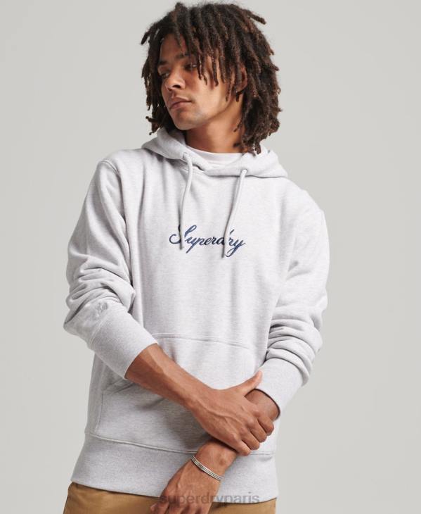 Superdry Hommes sweat à capuche à logo imprimé D64Z619 vêtements gris