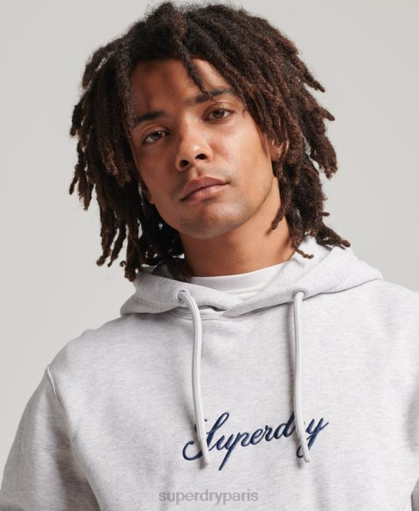 Superdry Hommes sweat à capuche à logo imprimé D64Z619 vêtements gris