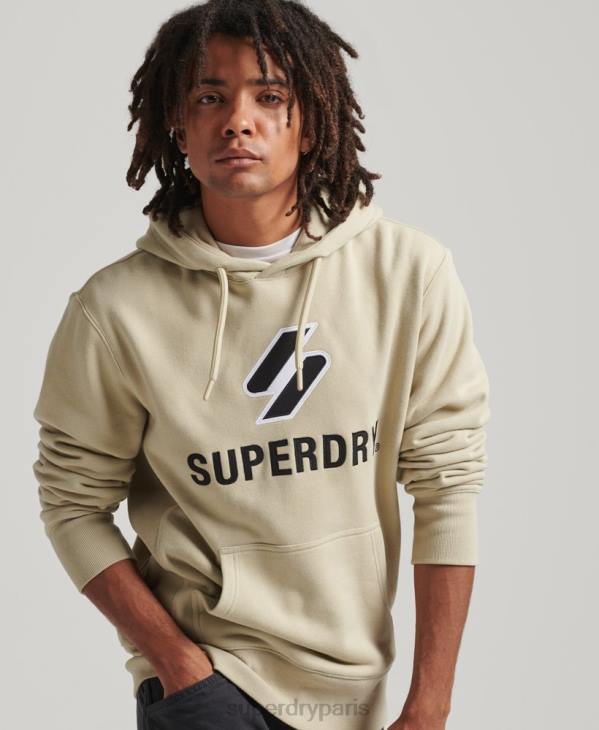 Superdry Hommes sweat à capuche à logo superposé D64Z5160 vêtements beige