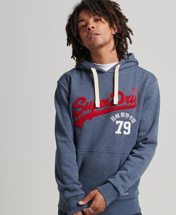 Superdry Hommes sweat à capuche à logo vintage D64Z5023 vêtements marine