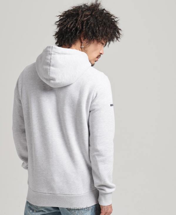 Superdry Hommes sweat à capuche à logo vintage D64Z5082 vêtements gris clair