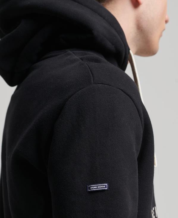 Superdry Hommes sweat à capuche à logo vintage D64Z5093 vêtements noir