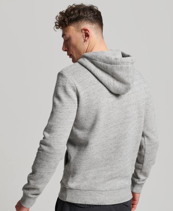 Superdry Hommes sweat à capuche à logo vintage D64Z515 vêtements gris